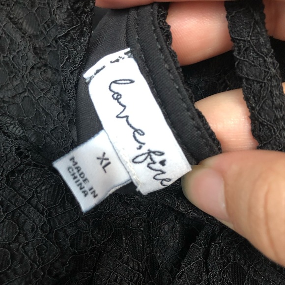 love, Fire Black Lace 3/4 Sleeve Skater Dress - Picture 5 of 11